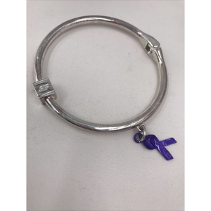 Alzheimer's purple ribbon Hinged Bracelet Ashley Bridget‎ Awareness